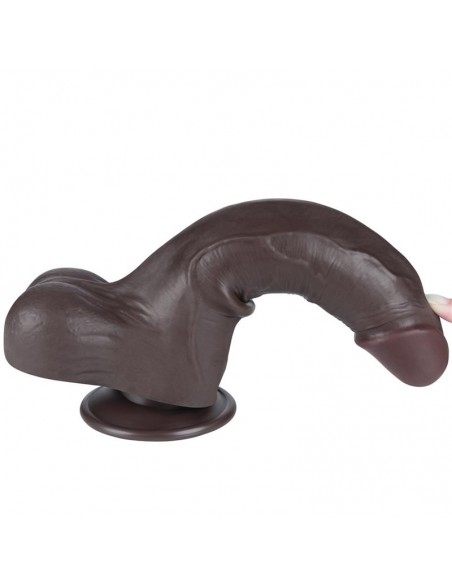Dildo Dual Density Piel Deslizante Retractil 85