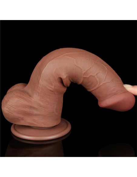Dildo con Piel Retractil Skin 8 Bronceado