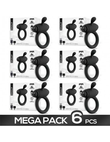 Pack de 6 Dully Anillo Vibrador con USB Magnetico Silicona