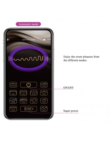 Catalina Huevo Vibrador con APP Purpura