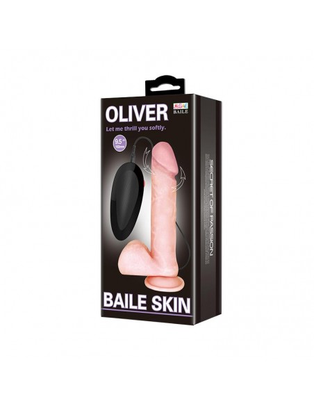 Oliver Dildo Realista con Vibracion y Rotacion Control Remoto