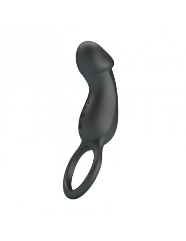 Trae Anillo Vibrador Silicona USB Negro