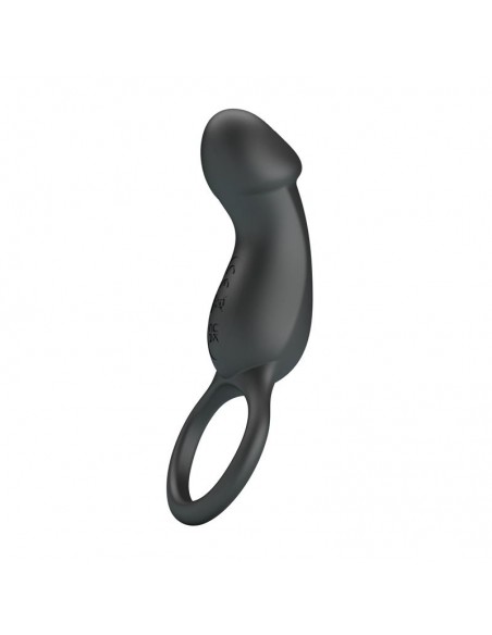 Trae Anillo Vibrador Silicona USB Negro