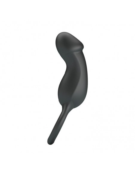 Trae Anillo Vibrador Silicona USB Negro