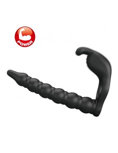 Blackney Anillo Vibrador con Plug Silicona Negro