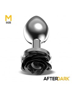 Plug Anal de Metal con Rosa Negra en la Base Talla M 2