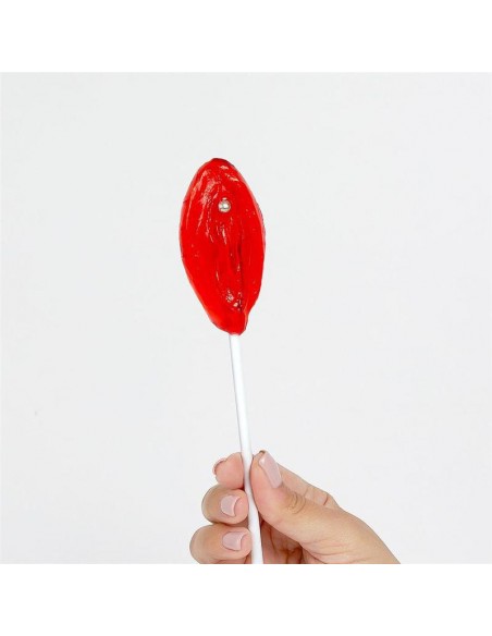 Piruleta de Fresa en Forma de Vagina