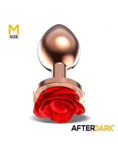 Rose Plug Anal Oro Rosa con Rosa Roja en la Base Talla M 2