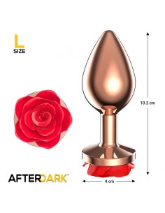 Rose Plug Anal Oro Rosa Base de Rosa Roja Talla L 2
