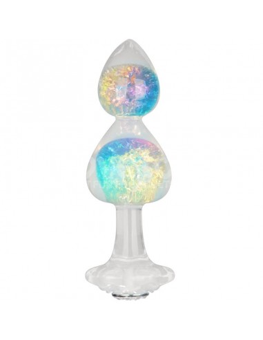 Gemoria Plug Anal de Silicona con Centro de Cristal Multicolor