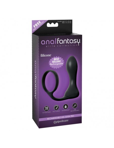 Anillo y Plug Anal con Vibracion Negro