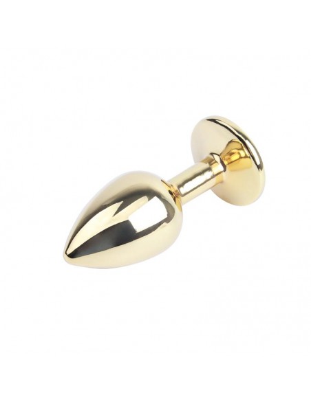 Plug Anal Dorado con Gema Azul