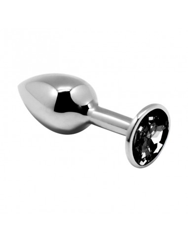 Plug Anal de Metal con Joya Negro Talla L