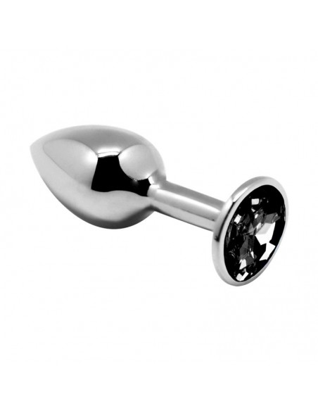 Plug Anal de Metal con Joya Negro Talla L