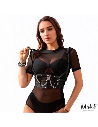 Thalia Arnes de Pecho con Cadena Cuero Vegano Talla unica
