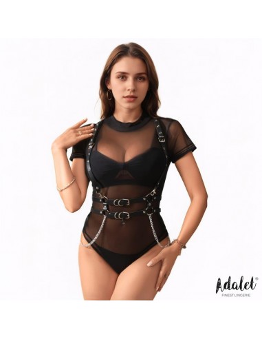 Brenda Arnes para Pecho Cuero Vegano con Cadenas Talla unica
