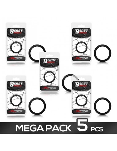 Pack de 5 Anillo Pene Silicona Liquida 34 cm