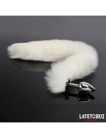 Plug Anal con Cola Blanco 40 cm
