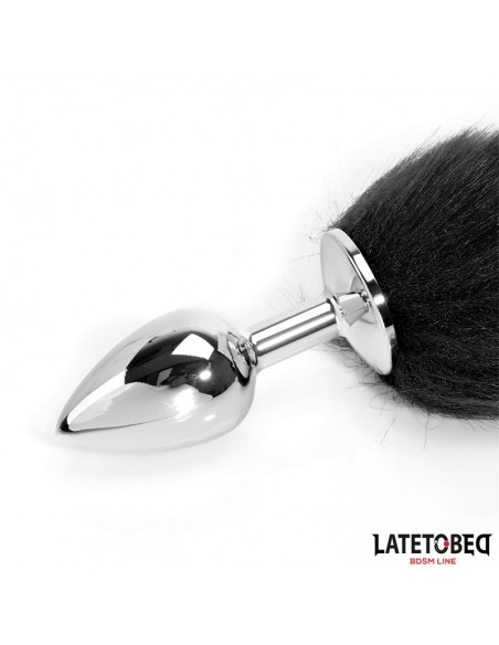 Plug Anal con Cola Blanco y Negro 40 cm