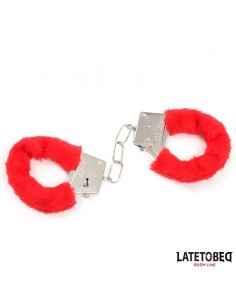 Esposas de Metal Furry con Pelo Rojo 2