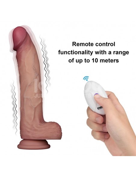 Dildo con Vibracion Piel Deslizante Silicona Dual Layer 10