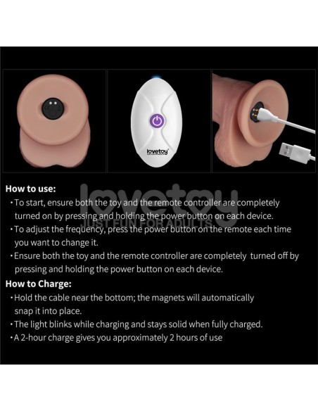 Dildo con Vibracion Piel Deslizante Silicona Dual Layer 10