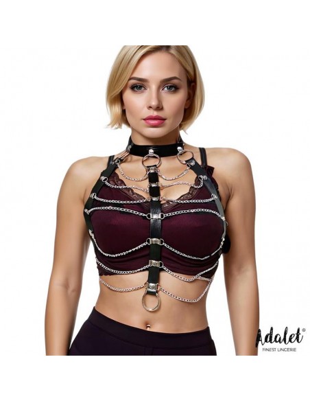 Hilda Arnes de Pecho con Cadenas Cuero Vegano Talla unica