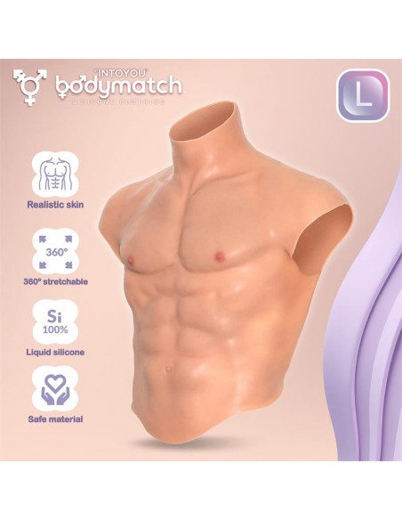 Boomax Traje Torso Masculino Hiperrealista Silicona Liquida Talla L
