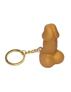 Llavero de Goma Dura Forma de Pene Dorado