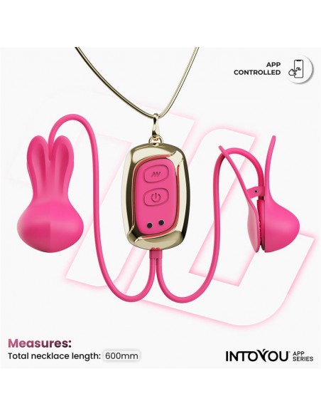 Tickly Pinzas para Pezones con Vibracion Control y Collar con APP