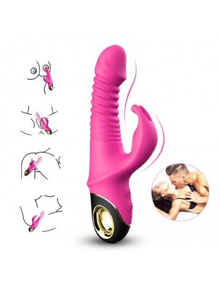 Vibrador con Thrusting y Oscilacion 360º Rosa