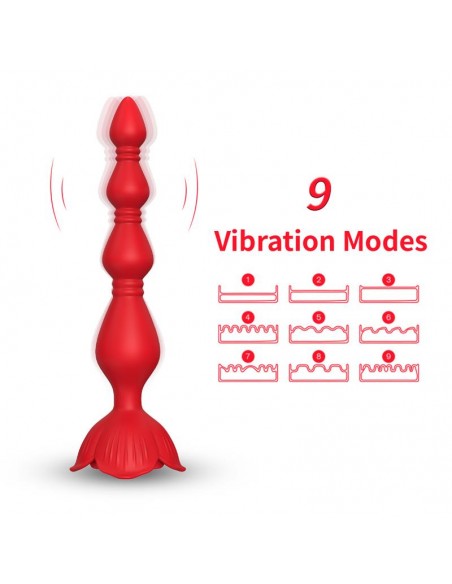 Cadena Anal con Vibracion Base de Rosa