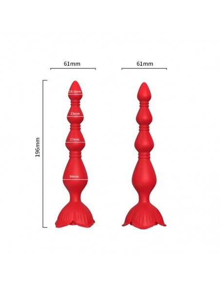 Cadena Anal con Vibracion Base de Rosa