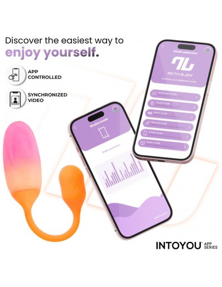 NexEgg Huevo Vibrador Silicona Doble Capa App Naranja Rosa