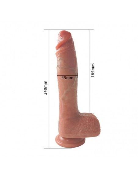 Dildo con Vibracion Thrusting y Calor 24 cm