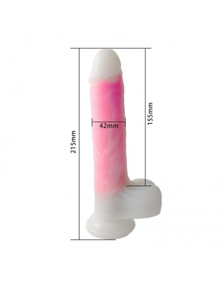Dildo Doble Capa con Vibracion Thrusting y Calor 215 cm