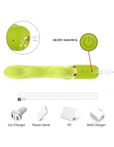 Vibrador con Funcion de Inflado Verde