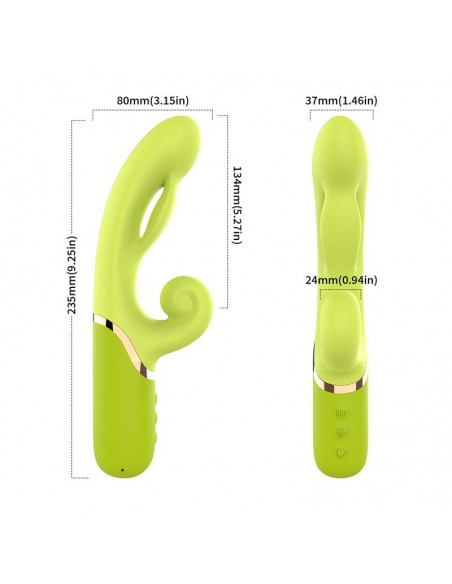 Vibrador con Funcion de Inflado Verde