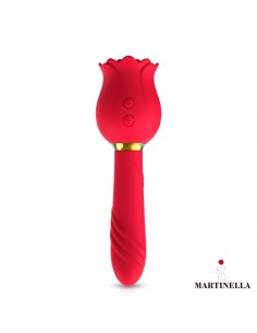 Rosa con Succion y Vibrador 2 en 1 2