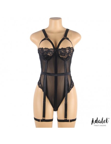 Ariana Body con Liguero y Ligas Negro