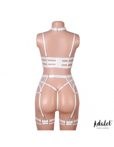 Hyacinth Set Sujetador Tanga y Liguero Blanco