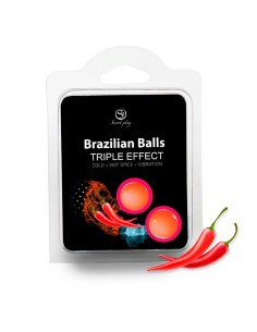 Set 2 Brazilian Balls Triple Efecto Calor Frio y Vibracion